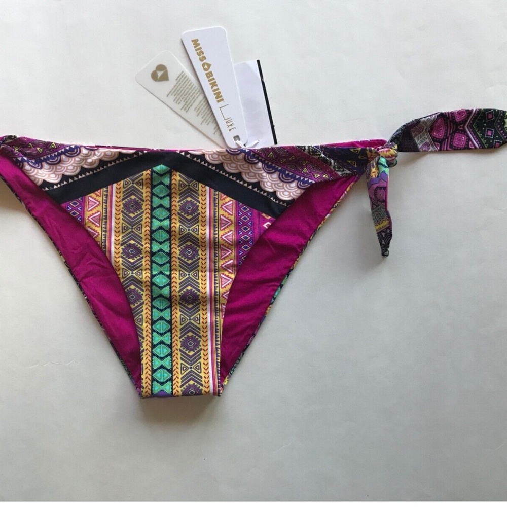 NWT Miss Bikini Luxe Etro Wide Side Tie Bikini Bottom